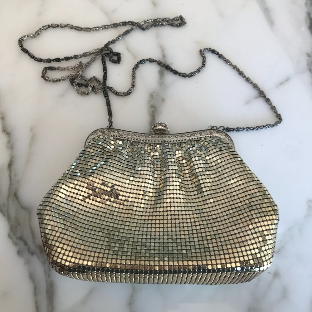 Small silver mesh evening bag